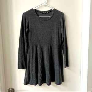 Gray Long Sleeve Sweater Dress
